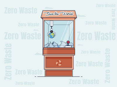 Zero Waste - Save The World coloful design dribble firstshot flat graphicdesign illustration illustrator minimal plastic pollution savetheplanet zerowaste