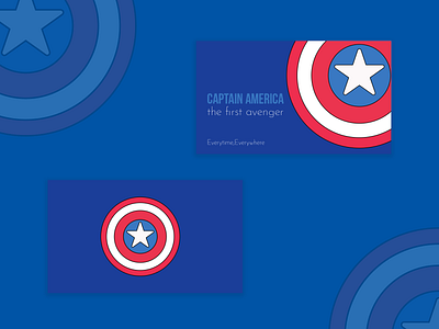 Design a Business Card for a Superhero, Captain America captain captain marvel coloful dribble flat graphicdesign illustraion illustration weekly weekly challenge