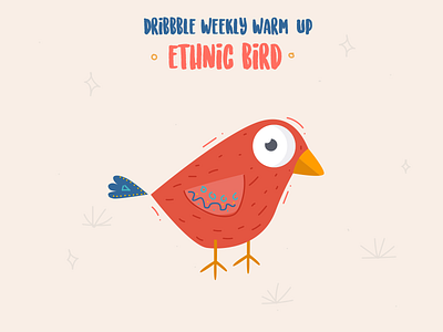 Weekly Warm-Up - Ethnic Bird animal bird birds coloful color design dribble flat illustration illustrator vector weekly warm up