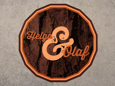 Helga & Olaf bark branding helga logo norway olaf rustic texture wood