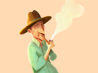 Midday Toker (WIP) cowboy pipe smoke western