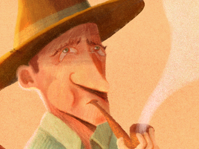 Midday Toker (WIP) Detail character cowboy illustration pipe smoke texture