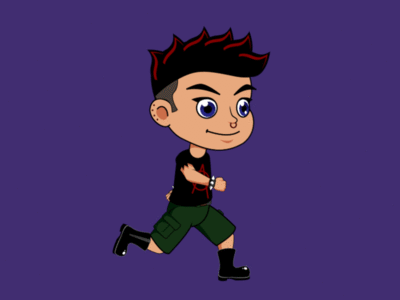 Punk Run Cycle 2d animation blender character female fun game art inkscape punk sprite vector