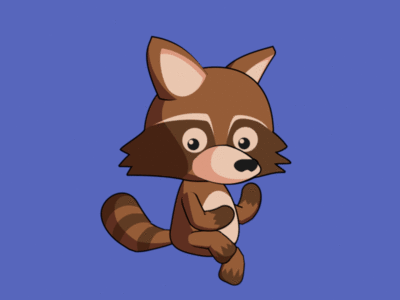 Dancing Raccoon animals blender cartoon character design cute game art inkscape raccoon vector