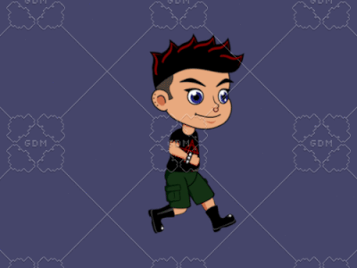Roxy the punk - walk cycle 2d animals blender cartoon character character design cute game art inkscape punk sprite vector
