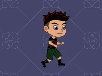 Roxy the punk - knockout animation 2d animals animation blender cartoon character design cute game art inkscape punk sprite vector
