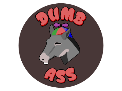 Dumbass sticker ass donkey graphicdesign snarky sticker