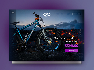 Daily UI 3 - Landing Page Cycling bicycle cover page cycling daily ui home page landing landing page ui 3 uxui website