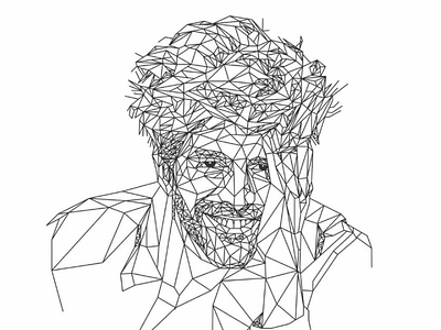 Geometric Portrait Illustration | Kartik Aaryan low poly art portrait