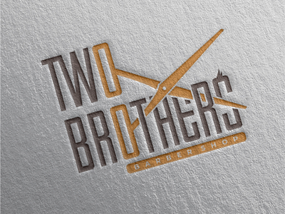 Two Brothers barber shop logo design
