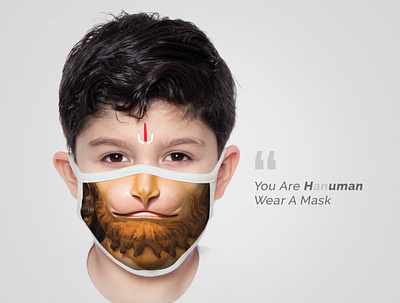 Creative Social Media Awareness Post adversiting concept creative ads hanuman hanuman jayanti minimalist prince patel staysafe wear a mask