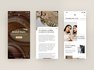 Wedding Issue #1 article editorial editorial app editorial design feminine mobile application newspaper online magazine product app product design typography ui ux wedding