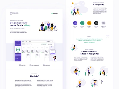 Online Activity Course - Design for Seniors accessibility accessible app branding case study dashboard illustration minimal netguru seniors tracker ui ux wcag web design