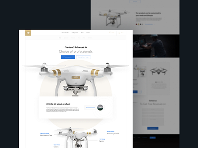 DJI Phantom copter design figma flat landingpage ui website