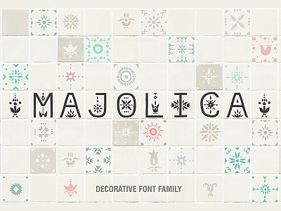 Majolica Font alphabet decorative display font illustration letter lettering. typography majolica ornament pattern