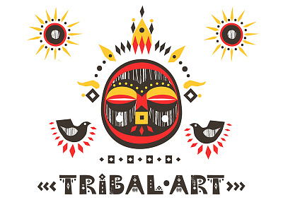 Tribal-art collection africa african art creativemarket ethnic graphic illustration mask tribal vector