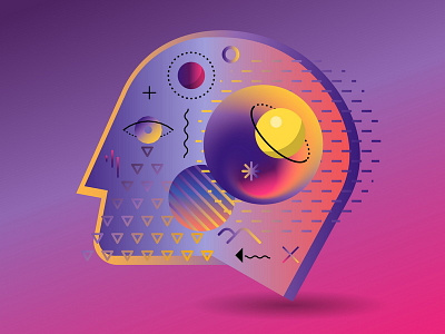 Psychology Icon adobe illustrator cosmic flt fluid gradient head icon illustration psychology
