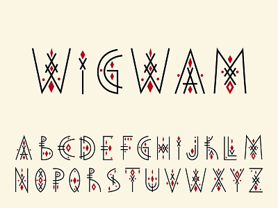 Tribal alphabet "Wigwam" alphabet boho display ethnic font hipster illustration indigenous tribal vector