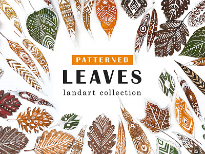 Landart collection autumn boho craft creativemarket ethnic hand drawn handmade illustration leaf scrapbooking