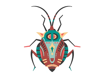 Bug adobe illustrator art bettle bug design geometric hand drawn illustration insect vector