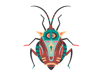 Bug adobe illustrator art bettle bug design geometric hand drawn illustration insect vector