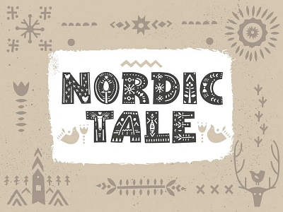 Nordic Tale Font adobe illustrator alphabet creativemarket cutout decorative display ethnic font fontself graphic hand drawn hygge illustration letter lettering nordic ornament pattern scandinavian typography