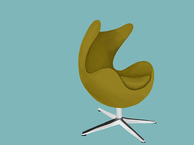 Egg Chair chair digital art editorial art furniture furniture design illustration midcentury modern product illustration