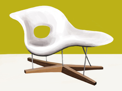 Eames White Lounge Chair architects chair digital art eames chair editorial art furniture illustration lounge chair product illustration vintage