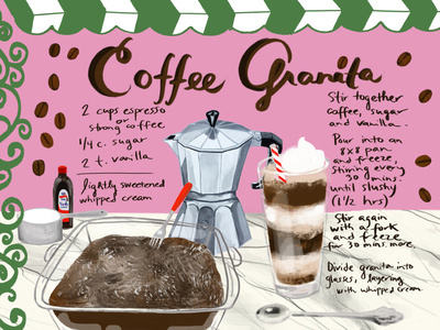 Coffee Granita coffee digital art editorial art food art illustration recipe