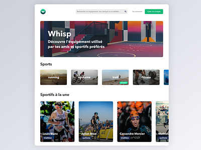 Whisp Sports Website Design ecommerce social sport website