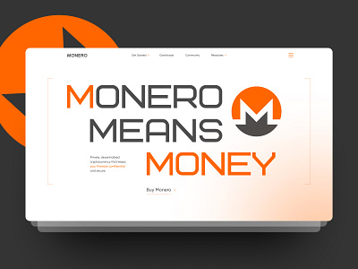 Monero - crypto crypto design landing ui web webdesign website