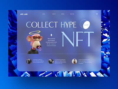 NFT Apes crypto landing nft site ui web web design website