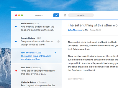 Mail app app interface mail ui ux yosemite