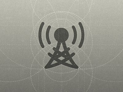 Radio geometry guides icon logo radio
