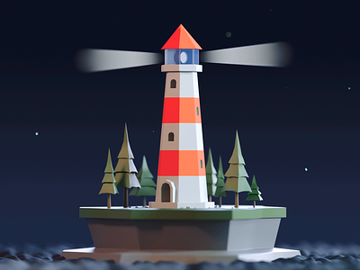 Tiny lighthouse 3d animation c4d cinema 4d design gif illustration lighthouse loop looped render
