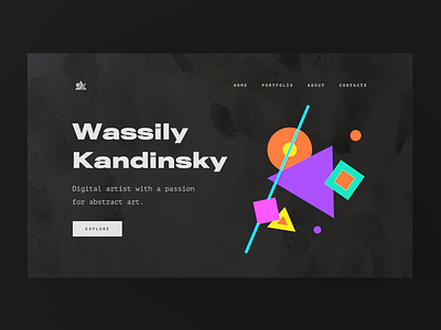 Kandinsky homepage. 3d animation c4d cinema 4d design gif illustration interface loop motion parallax render ui ux web website
