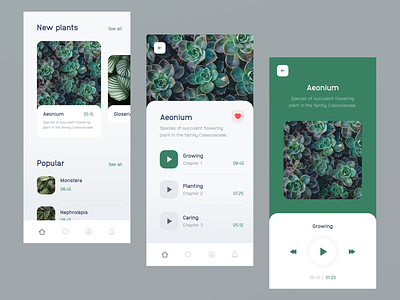 Plant App app design green interface ios iphone iphone x mobile plant ui ux uxdesign
