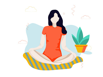 yoga girl flat illustration vector illustration yoga yoga girl young