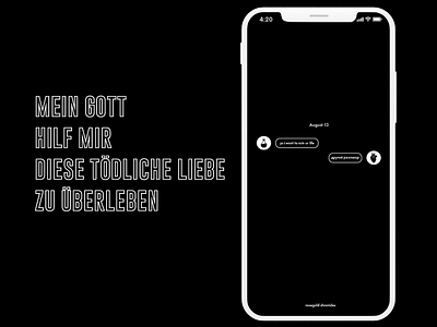 Mein Gott black and white chat flat graphic design iphone outlined simple