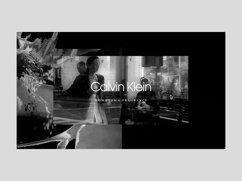 Calvin Klein Downtown — Promo animation art black white design e commerce fragrance grid interaction interface layout minimal motion pointer promo typography ui ux web webdesign website