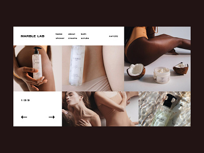 Marble Lab — Cosmetics Store art clean cosmetics design e commerce grid interaction interface layout minimal store typography ui ux web webdesign website
