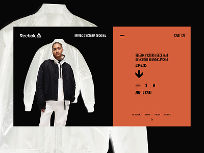 Reebok x Victoria Beckham — Product clothes design e commerce grid interface layout minimal reebok sport store typography ui ux web webdesign website