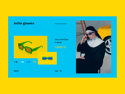 Hello Glasses art bright design fashion fashion store glasses grid interaction interface layout minimal store typography ui ux web webdesign website