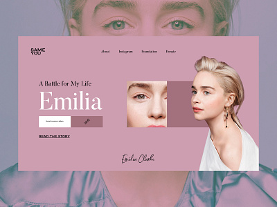 Emilia — A Battle for My Life celebrity design grid interface layout minimal news pastel colors promo story storytelling typography ui ux web webdesign website