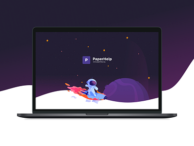 PaperHelp UI/UX design app college design docs education galaxy paper planets rocket school space spaceman stars starship ui universe ux
