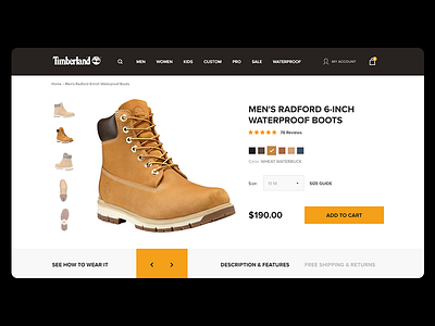 Timberland UX experiment boots cart men product shoes timber