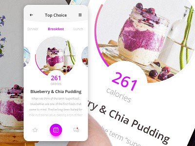 Daily UI Challenge #001 app breakfast calendar calories daily dinner fruits health lunch mobile nutrition ui