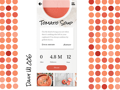Tomato Soup Profile dailyui006 profile