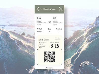 Boarding Pass UI dailyui024 iphonex