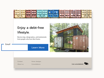 Shipping container website branding dailyui026 product page website design